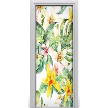 Fototapeta Samolepící fototapeta na dveře tropické květiny 75x205 cm