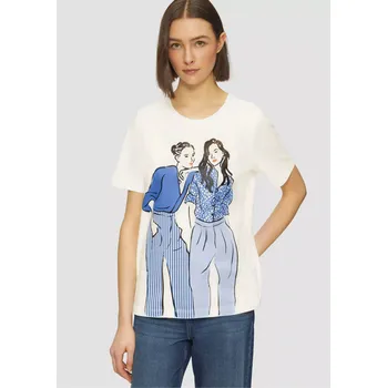 Dámské tričko s.Oliver dámské triko s potiskem off white Velikost: 36