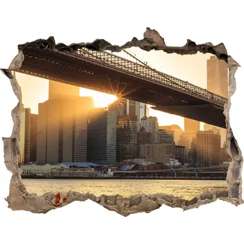 Fototapeta Fototapeta díra na zeď 3D Brooklynský most
