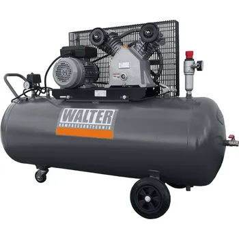 Kompresor WALTER Litinový pístový kompresor WK430-3-0/200AP příkon 2,2 kW, sací výkon 430 l/min, tlak 10 bar, vzdušník 200 l, napětí 230/50 V/Hz