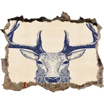 Fototapeta Díra 3D fototapeta na stěnu Hlava jelena