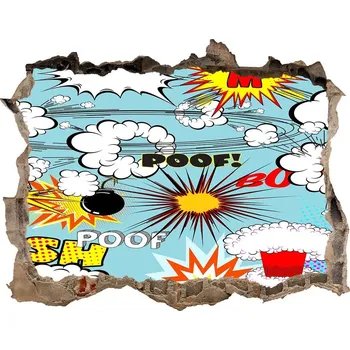 Fototapeta Foto fotografie díra na zeď Komiks