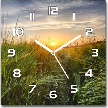 Hodiny Skleněné hodiny čtverec Pole pšenice