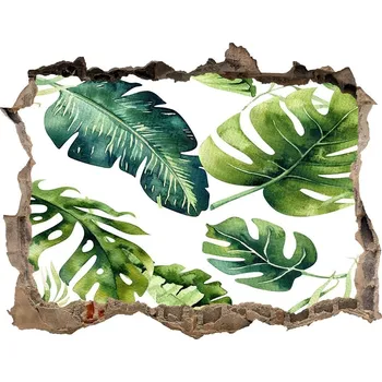 Fototapeta Nálepka 3D díra na zeď Tropické listí
