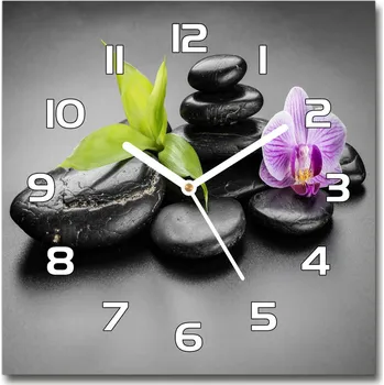 Hodiny Skleněné hodiny čtverec Kameny zen