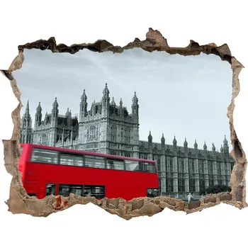 Fototapeta Fototapeta díra na zeď 3D Londýnský autobus
