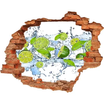 Fototapeta Nálepka 3D díra Limetky a voda