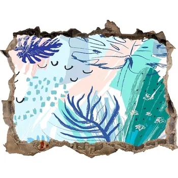 Fototapeta Nálepka 3D díra na zeď Tropické listí