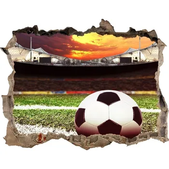 Fototapeta Fototapeta díra na zeď 3D Míč na stadioně