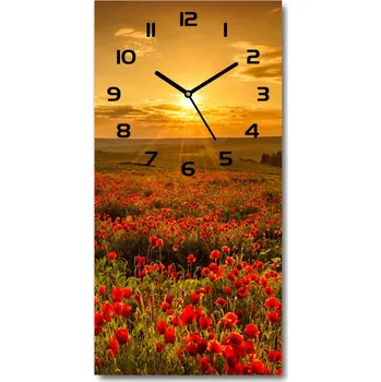 Hodiny Moderní hodiny nástěnné Pole máků
