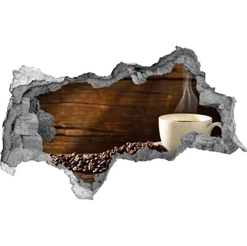 Fototapeta Nálepka díra na zeď beton Šálek kávy