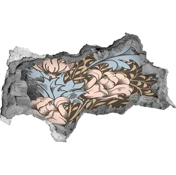 Fototapeta Nálepka 3D díra na zeď Květinový vzor