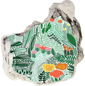 Fototapeta Nálepka 3D díra na zeď Květinový vzor