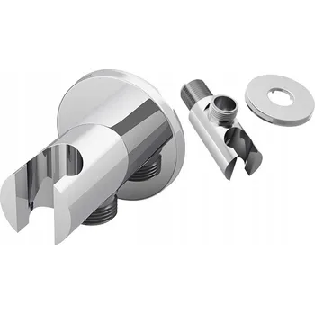 Sprchový držák Úhlová přípojka MOSAZ DRŽÁK pro sprchovou hlavici kulatý CHROM