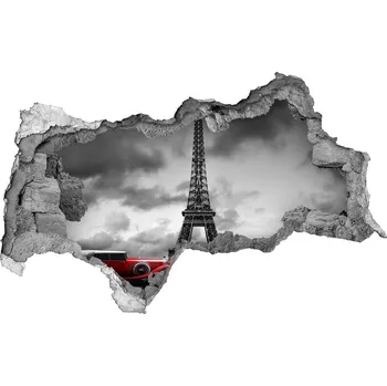 Fototapeta Fototapeta díra na zeď 3D Eiffelova věž Paříž