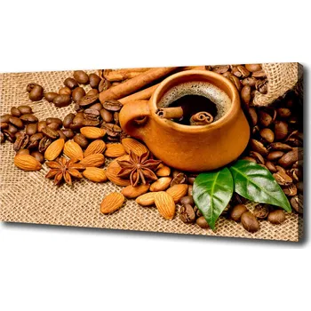 Obraz Foto obraz na plátně Zrnka kávy a šálek