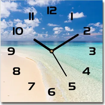 Hodiny Skleněné hodiny čtverec Pláž na Maledivách