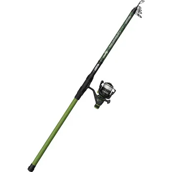 Rybářský prut Mitchell prut Catch Pro II Tele Strong Carp Green 3.50m 80-150g + naviják a vlasec (Teleskopický prut na kapry v setu s navijákem a vlascem pro začínající rybáře.)
