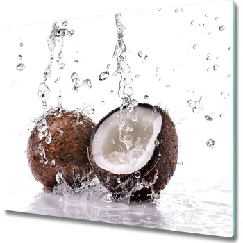 Kuchyňské prkénko Skleněná krájecí deska Kokos a voda 60x52 cm