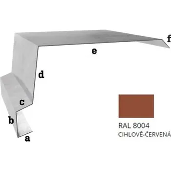 BLIX Pozink tl. 0,5 mm Závětrná lišta hor. r.š. 312,5 RAL 8004 cihlově červená