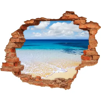 Fototapeta Díra 3D ve zdi nálepka Moře