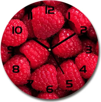 Hodiny Skleněné nástěnné hodiny kulaté Maliny