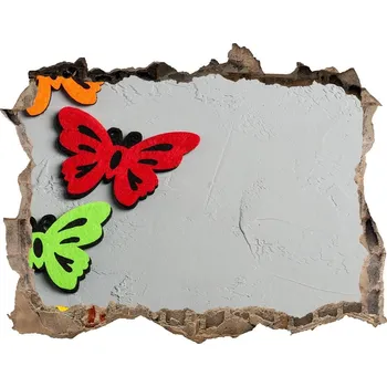 Fototapeta Díra 3D fototapeta nálepka Barevní motýli