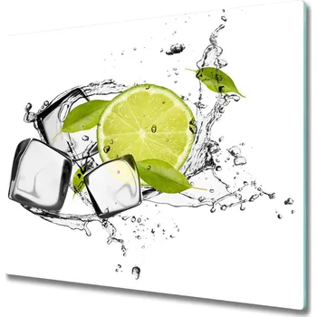 Kuchyňské prkénko Skleněná krájecí deska Vápno s ledem 60x52 cm