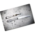 Kuchyňská deska skleněná Příbory vintage retro