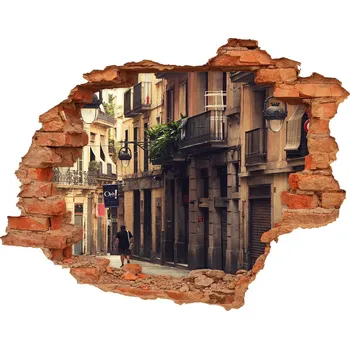 Fototapeta Fototapeta díra na zeď 3D Ulice Barcelony