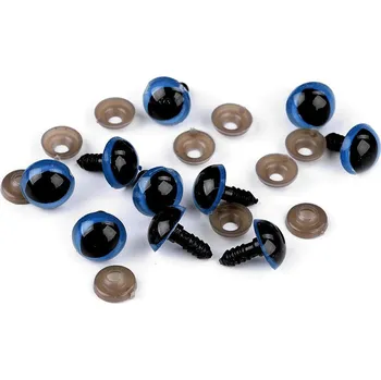 plyšák Pro Háčkování Oči bezpečnostní kočičí 14 mm modré, sada 5 párů