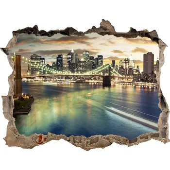 Fototapeta Fototapeta díra na zeď 3D Manhattan New York