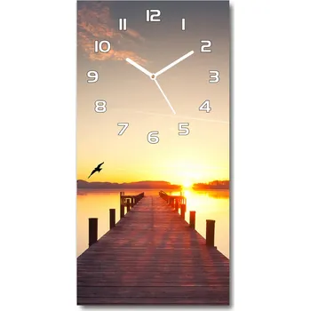 Hodiny Nástěnné hodiny Západ slunce molo