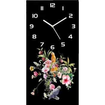 Hodiny Nástěnné skleněné hodiny Havajský vzor