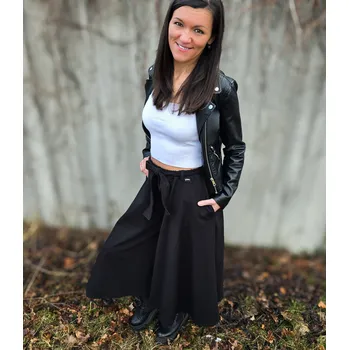 Dámská sukně Kulišárny DÁMSKÁ tepláková kalhotová sukně BLACK VELIKOST: 34, DÉLKA: MINI- nad kolena