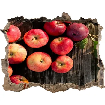 Fototapeta Nálepka 3D díra na zeď Jablka na stole