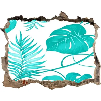 Fototapeta 3D díra na zeď Tropické listí