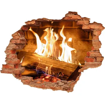 Fototapeta Samolepící díra na stěnu Dříví v krbu