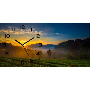 Hodiny Skleněné hodiny na stěnu Plantáž čaje