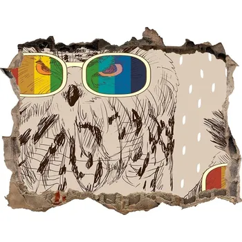 Fototapeta Díra 3D fototapeta nálepka Sovy v brýlích