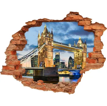 Fototapeta Fototapeta díra na zeď 3D Tower bridge Londýn