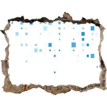 Fototapeta Samolepící díra na stěnu Modré čtverce