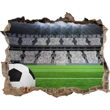 Fototapeta Fototapeta díra na zeď 3D Míč na stadioně