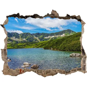 Fototapeta Díra 3D ve zdi nálepka Údolí Tatry