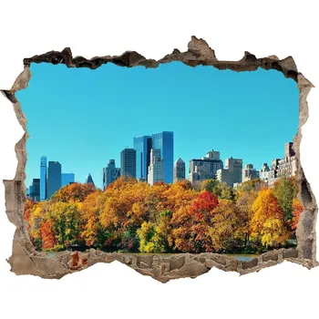 Fototapeta Fototapeta díra na zeď 3D New York podzim