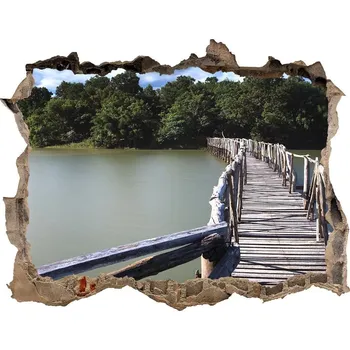 Fototapeta Samolepící díra na stěnu Dřevěný most