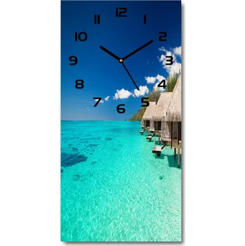 Hodiny Nástěnné hodiny tiché Tropický ostrov