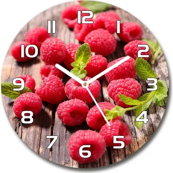 Hodiny Skleněné nástěnné hodiny kulaté Maliny