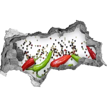 Fototapeta Nálepka 3D díra na zeď Chilli papričky
