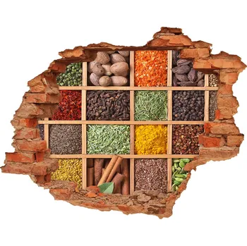 Fototapeta Nálepka 3D díra beton Koření a bylinky